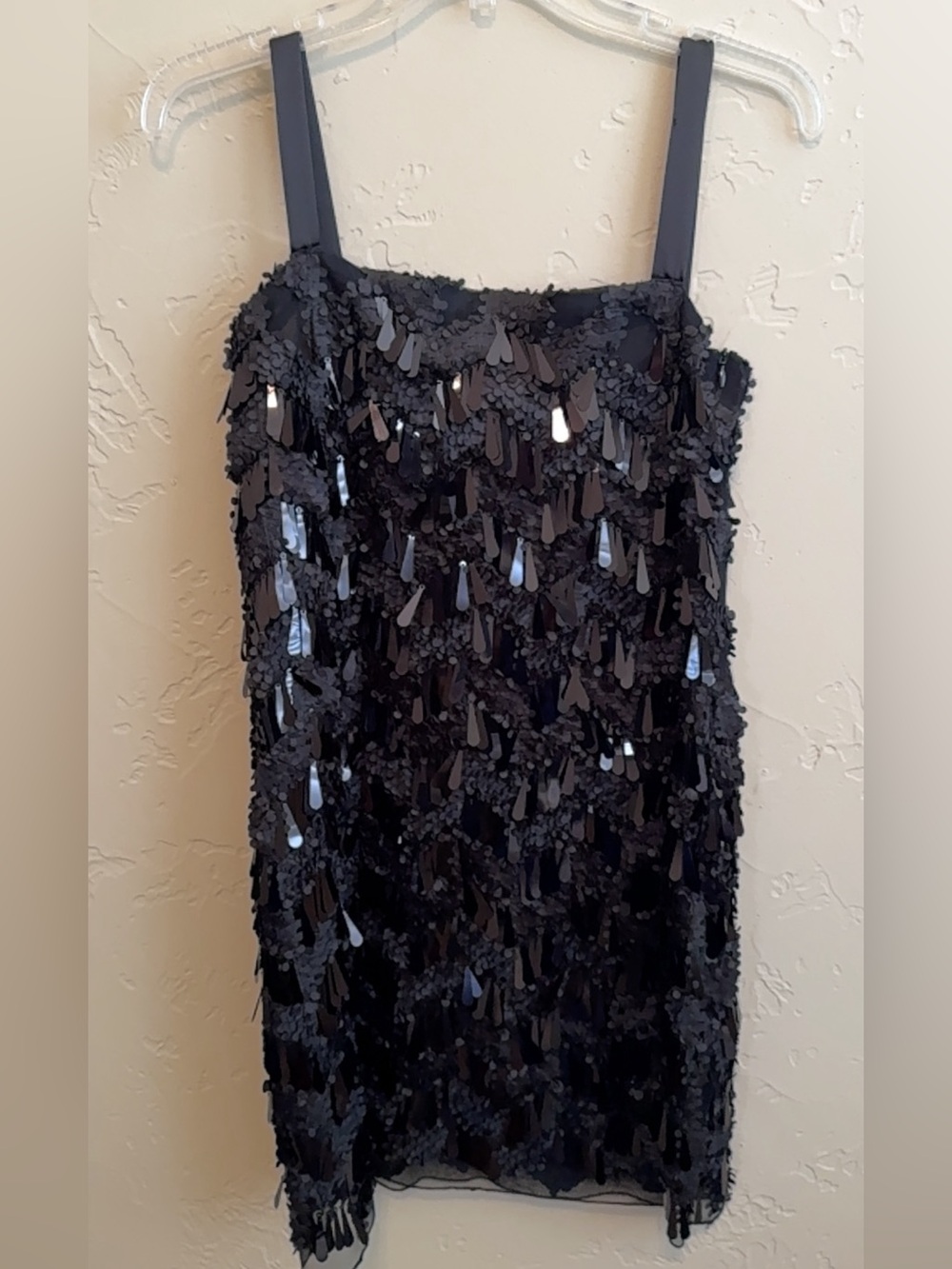 Zara Black Sequin Teardrop Fringe Dress